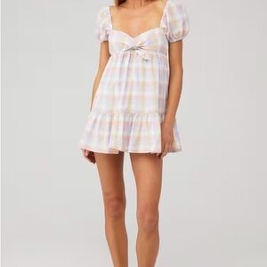 Amanda Uprichard Pastel Plaid Mini Dress - White, Pink, Yellow, Blue